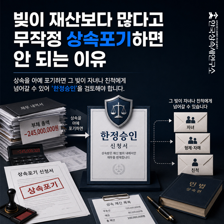 상속채무 과다 대처법: 상속포기 vs 한정승인 실익과 자산 방어