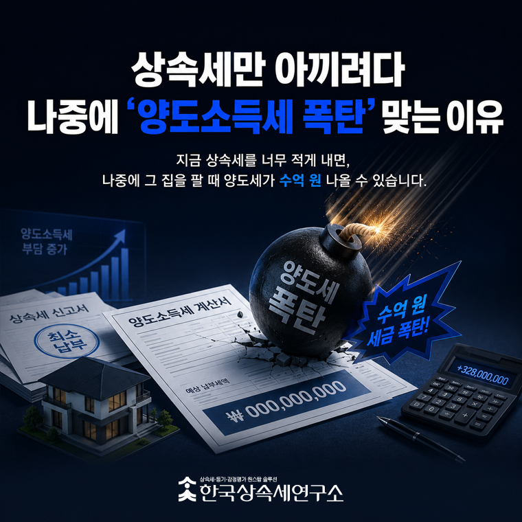 감정평가를 통해 상속재산가액을 적정 수준으로 올려두면 상속세 부담 없이 미래의 양도소득세를 획기적으로 줄일 수 있습니다.